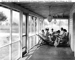 U.S. Nurses playing cards, reading, and relaxing circa 1918. U.S. Navy History and Heritage Command Photo.